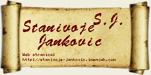 Stanivoje Janković vizit kartica